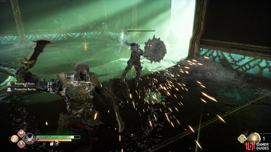 Remember to double tap block to break the defensive stance of enemies with shields.