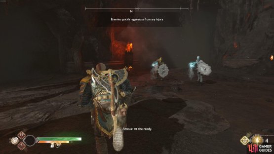 Make use of Shield Bash to break through the Hel-Reaver Guard&rsquo;s shields.