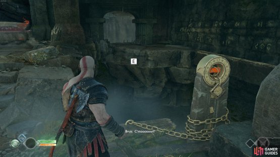 Drop the chain next to this coffer to access a hidden area.