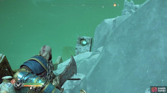 Run to the left of the bridge to spot this wind trap.