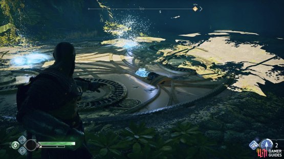 Light the crystals on the ground to materialize the Realm Tear.