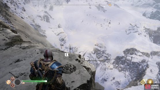 Find the treasure hoard on the left cliff as you approach the doors.