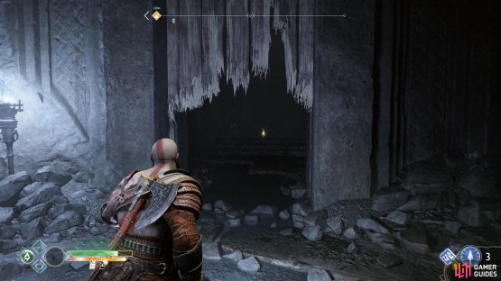 Break the wooden door to the right of the sconce to find this Artefact.