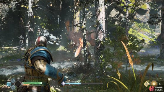 Use the trees to take cover from the Forest Ancient&rsquo;s beams.