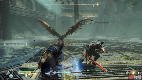 When Kara raises her wings, she&rsquo;s about to execute a Chakram or dive attack.
