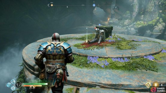 Search around the corpse at the pedestal