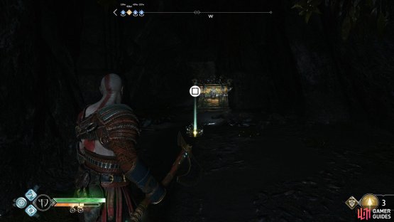 Check at the back of the cave for the map