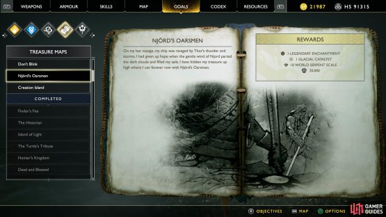 Nj&ouml;rd&rsquo;s Oarsmen is a huge indicator of where you can find this treasure.