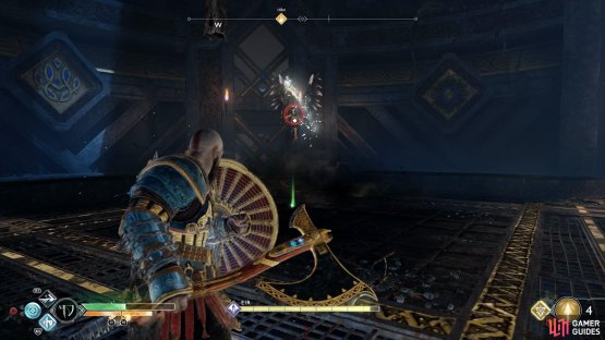 Quickly use an arrow or axe throw once she rises like this