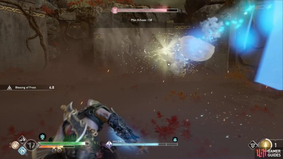 you must, however, dodge to the side of the final Ice Chunk.