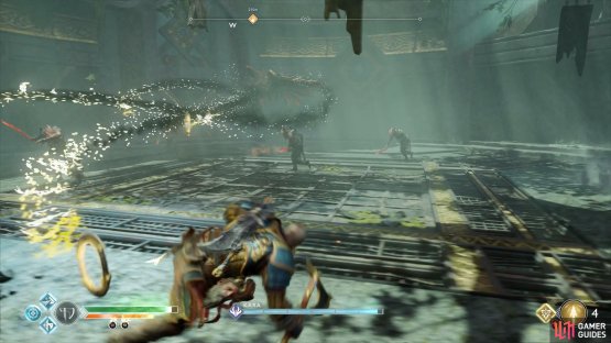 if there is no red ring then the Chakrams will track and need to be blocked or dodged at the last second.
