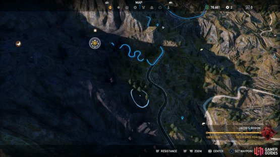 Search high in the mountains to the west of Dansky Cabin
