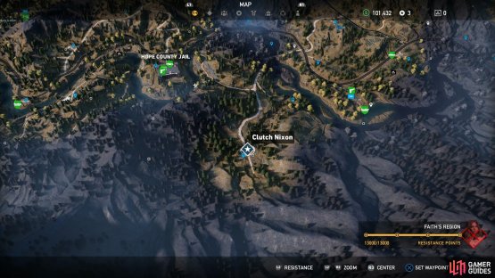 Head south from Hope County Jail to reach Prosperity