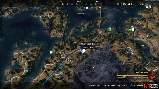 Search the area southwest of Hollyhock Saloon