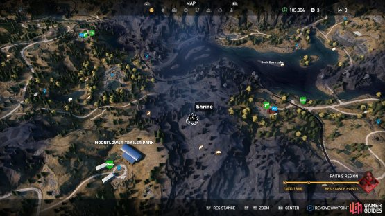 Travel east of Moonflower Trailer Park