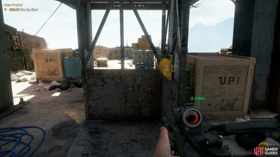 Look for yellow levers to drop ladders