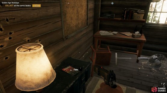 head through the window on the second floor to find the comic.