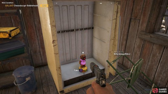 break the boards on the side to gain access to the Bobblehead.