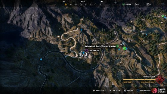 Whitetail Park Visitor Center can be found to the west of Wolf&rsquo;s Den