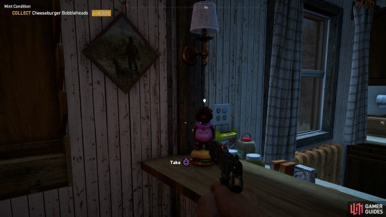 head inside and search the counter for the Bobblehead.
