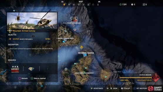 The convoy can be anywhere within the region