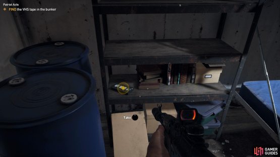 you&rsquo;ll find the tape in the bunker accessed from the shed.