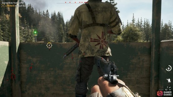 Take out the Marksman in the tower first