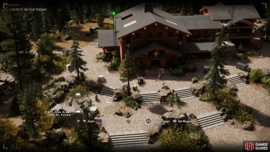 Scan all the enemies from atop the watchtower to the north