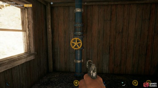 Turn the valves off at the small sheds