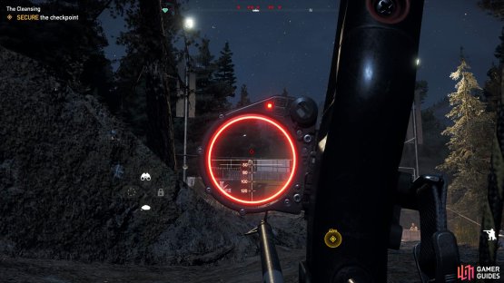 Use a long range weapon to dispatch the Marksman