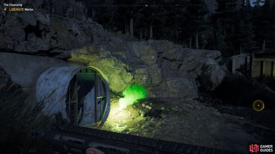 Head into the pipe for cover and a Med Kit