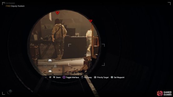 Make good use of the binoculars to help see enemies around corners