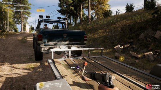 You have time to pick up the piece before the pickup truck drives away