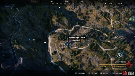 You&rsquo;ll need to travel southeast from Stone Ridge Chalet to reach the bunker