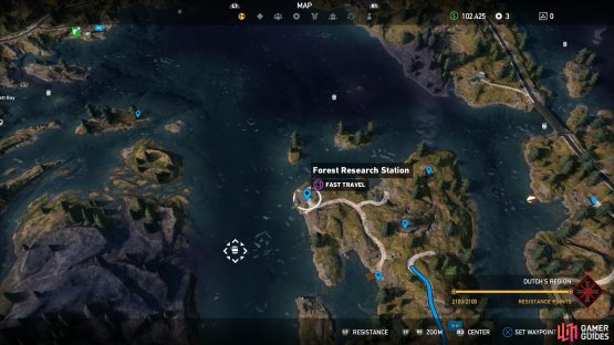 Search the lake to the west of the Forest Research Station