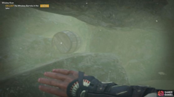 swim down and through a hole to find this barrel.