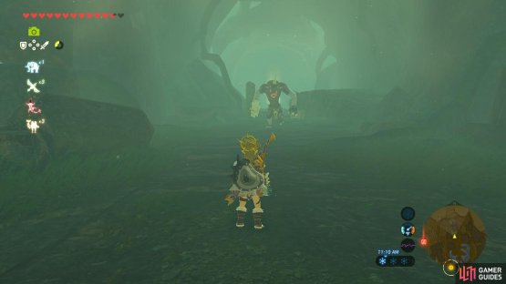 A Moblin sits right in the middle of the Spring of Power