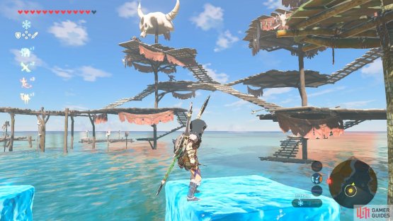 The enemy encampment is built out into the sea, making it hard to reach without getting swarmed