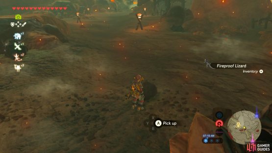 Almost all the rocks you can lift up will have a Fireproof Lizard underneath