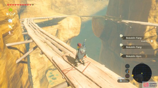 Beware the Bokoblins hanging out on this wooden boardwalk