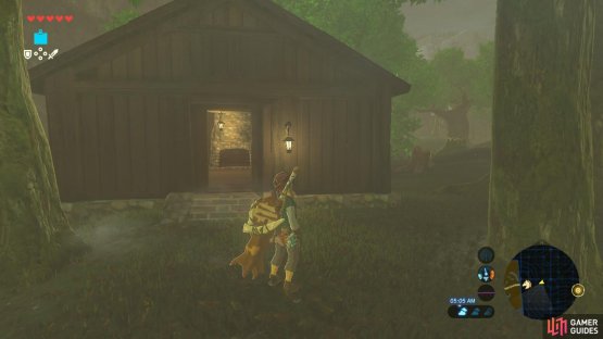 And right next to the cooking pot beyond the trees is where you can obtain a Shrine Quest.