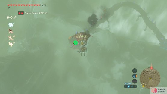 If you run out of stamina, drop and then Paraglide again and your stamina will be restored