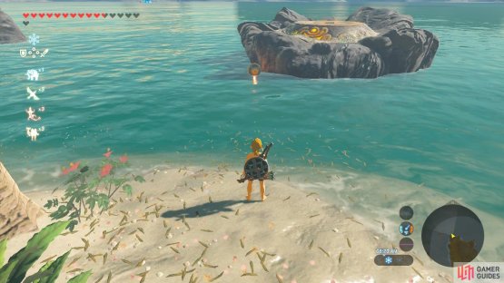 The orb floats, so you can throw it into the water