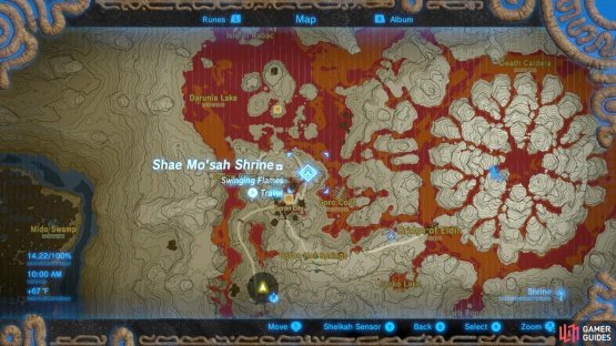 Shae Mo&rsquo;sah Shrine is located just slightly northeast of Goron City