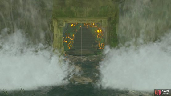 A Shrine will appear behind the spring