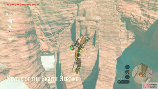 The statue stands proudly in a valley, so Paraglide to her