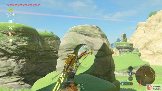 These two rings are what you can shoot through. It&rsquo;s even easier if your bow has &ldquo;Long Shot&rdquo;.