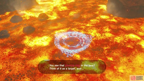 and speak to the Gorons about the ring in the lake.