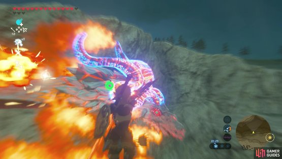 Paraglide over and shoot at the dragon&rsquo;s glowing blue horns