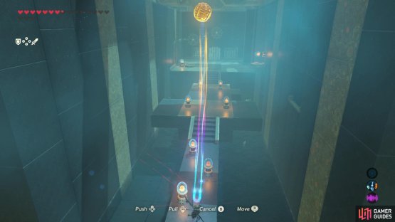 then take the second ball across the bridge. 